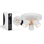 D'Lite Plafondlamp Beitem Mat Wit FSC Hout | Geschikt Voor 3x GU10