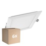 Voordeelpak 6x Ledvance LED Downlight Slim Vierkant SQ210 18W 1530lm 120D - 830 Warm Wit 