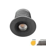EcoDim Inbouw Spot Mini Antraciet 2.5W 155lm 30D - 827 Zeer Warm Wit | 35mm - Zaagmaat 28mm - IP67 - Dimbaar